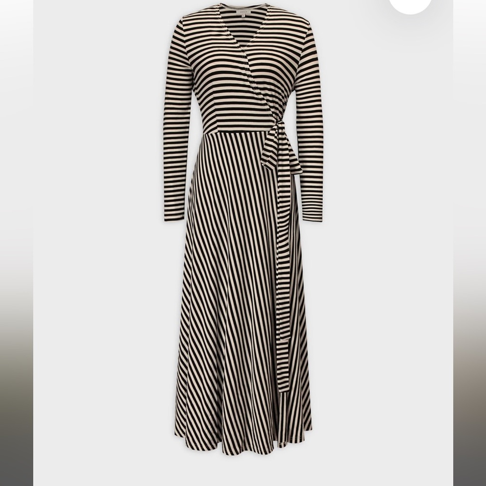T-SHIRT WRAP DRESS-TAN/BLACK